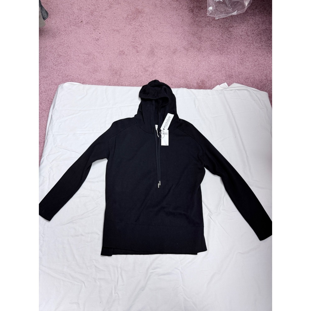 Workshop Republic Clothing Women Black Knit Hoodie Sweater Size S Cotton Rayon